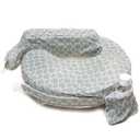 My Brest Friend Nursing Pillow - Deluxe - Enhanced Comfort w/ Slipcover - Ergonomic Design for Ultimate Breastfeeding Support For Mom & Baby - Adjustable Backrest & Handy Side Pocket, Flower Key Gray