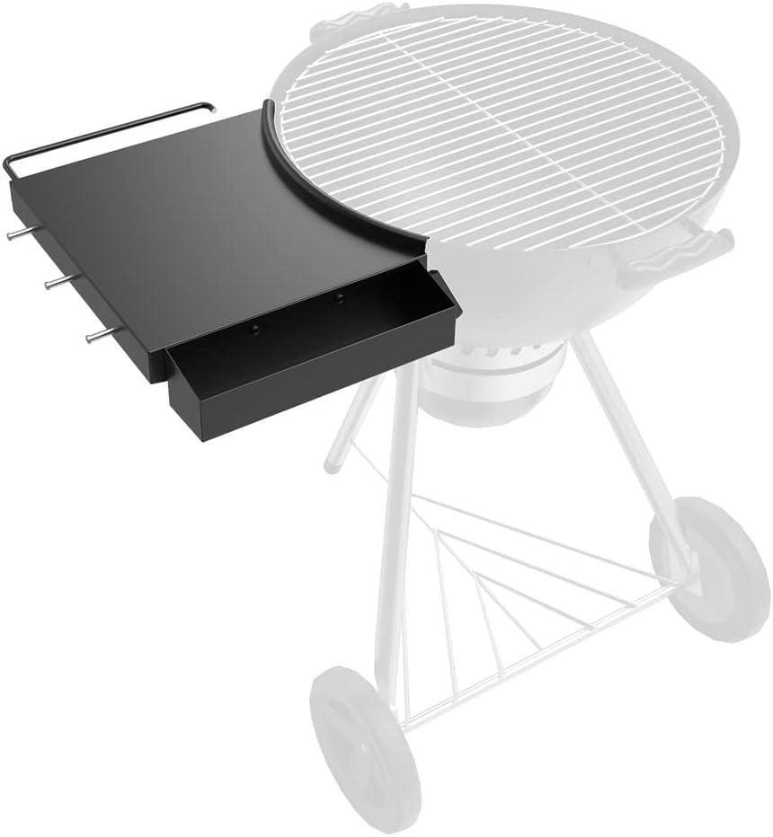 Weber 22" Kettle Grill Table Shelf - Portable BBQ Side Table for Master Touch Charcoal Grills, Storage Holder Tray (For All 22")