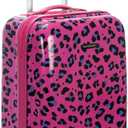 Rockland Safari Hardside Spinner Wheel Luggage, Magenta Leopard, Carry-On 20-Inch