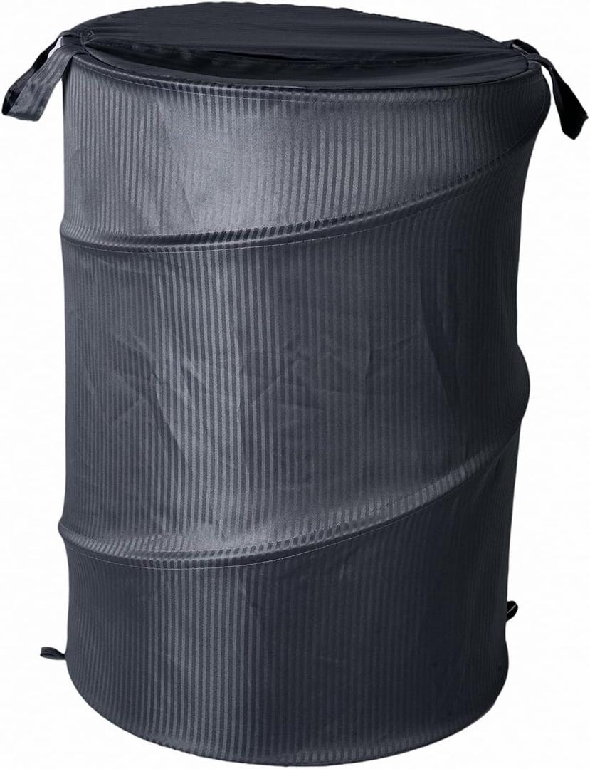 Foldable Laundry Basket with Lid Portable Collapsible Hamper for Home, Dorm, and Travel Large Capacity Storage Bin with Handles Lightweight, Durable, and Space-Saving Design (Grey), 42cm x 60cm
