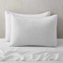ATLINIA Linen Pillow Cases Standard Sham - 20 x 26 Inch Bed Pillow Protector Cover Set of 2 Bedding Cooling Neutral Pillowcase Shams White