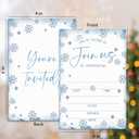 Blue Snowflake Christmas Invitations, Invitation Cards With 25 Sets Envelopes & Invitation Cards For Winter Dinner, Christmas Party, Party Dinner (4" X 6") -A08