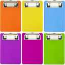 Juvealoe 6 x 9 Small Clipboard Set of 6, A5 Colored Plastic Clip Boards