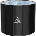 STARBRILLIANT Portable Bathtub for Adults, Easy to Assemble Collapsible Bathtub 31.5"L x 26", Suitable for Travel, Camping and Outdoor Activities (Black, L)