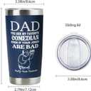 Gifts for Dad from Daughter, Son, Kids, Fathers Day Gift for Dad, Funny Birthday Gift Ideas for New Papa, Step Bonus Dad's, Husband, Stainless Steel Tumbler 20Oz (Navy Blue)