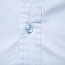 Mens Long Sleeve Casual Button Down Dress Shirts with Chest Pocket (White, M)