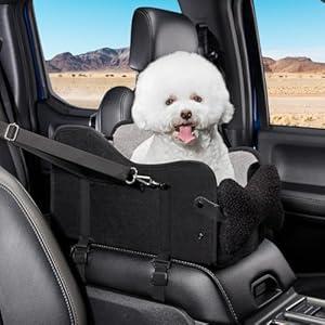TKYZ Center Console Dog Car Seat, Pet Puppy Car Seat, Middle Console Dog Armrest Booster Seat for Small Dogs(Black)
