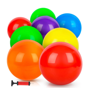 AMOR PRESENT 8PCS Inflatable Playground Balls, 8.5Inch Bouncing Sensory Balls with Hand Air Pump, for Kids Birthday Parties