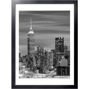 Giverny 20x28 Frame Black 1 Pack, Wood 20x28 Picture Frame, Showing 18x24 Pictures with Mat, Simple and Classic Style Suitable for Decorating Houses, Offices, Hotels