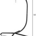 Elevon Hammock Chair Swing Stand, Hanging C-Stand with Buckle and Spring Hook, Heavy Duty Steel Hanging Hammock Max Load 350lbs, Hammock Stand Only, Outdoor Indoor Bedroom Patio Garden Balcony - Black