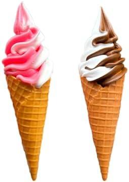 Artificial Ice Cream Scoops Realistic Simulation Imitation Fake Food Desserts Model Replica Fake Ice Cream Balls Photography Prop for Home Shops Staging Display (2pc ice Cream)