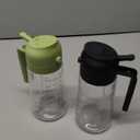 TrendPlain 16oz/470ml Glass Olive Oil Sprayer for Cooking  2 in 1 Olive Oil Dispenser Bottle for Kitchen Gadgets and Air Fryer Accessories, Salad, BBQ - Black & Green