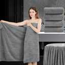4 Piece Extra Large Bath Towel 35"x70" Oversized Bath Sheet Grey Bath Towel Set for Bathroom Ultra Soft Cozy Highly Absorbent Quick Dry Bathroom Towel for Spa Gym Hotel,Shower Towel for Daily Use