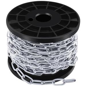50 ft 1/12" Stainless Steel Hanging Chain Metal Chain Link Light Duty Chain Utility Chain Jack Chain for Home Outdoor Camping Hanging (2mm*15m)