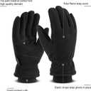 OZERO Men & Women Winter Gloves -30F Deerskin Leather Water-resistant Windproof Cold Weather Glove for Driving Hiking (S)