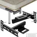 Adjustable Headboard Brackets for Metal Bed Frame, Universal Metal Bed Frame Wall Mounting Brackets for Headboard with Footboard Extension Kit for Twin Full Queen King, Matte Black 2 Packs