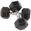 Rubber Hex Dumbbells，Assorted Weights for Home Gym Workouts, 25 LBS