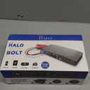 HALO Bolt Air 58830 Portable Car Battery Jump Starter | 100 PSI Air Compressor, 58.8Wh USB Power Bank, Emergency Floodlight & Charger, Jumps Cars SUVs & Trucks, Inflates Tires, TSA Approved  Gray (Grey)