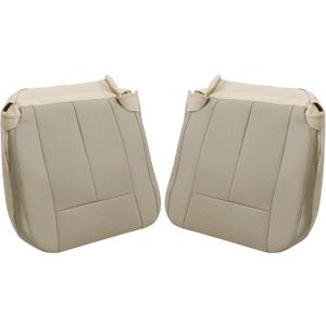 GXARTS Driver and Passenger Side Bottom Replacement Leather Seat Cover Tan Compatible with Ford Expedition 2007 2008 2009 2010 2011 2012 2013 2014