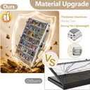 Card Display Case, Large Aluminum Locking Tabletop Showcase