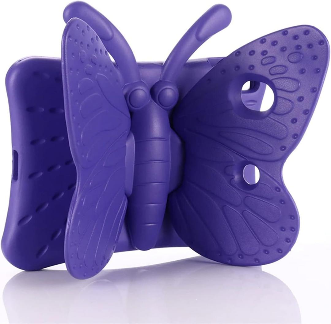 KIQ Kids Case for iPad 9.7, Cute Butterfly Shockproof EVA Foam Protection Tablet Cover for Apple iPad 5th 6th Gen 2017 2018 (Butterfly Purple)