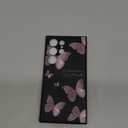 for Samsung Galaxy S24 Ultra Case, Creative Flower Pattern Design Phone Cover Drop Protection Soft Ultra Thin Scratch Resistant Microfiber Lining Inner for Galaxy S24 Ultra-Butterfly Black