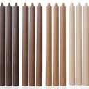 Brown Tapered Candlesticks Taper Candles Smokeless Unscented Long Burning-Hand Poured,Colored for Home Decor Wedding, Dinner-10.6inch,Set of 12