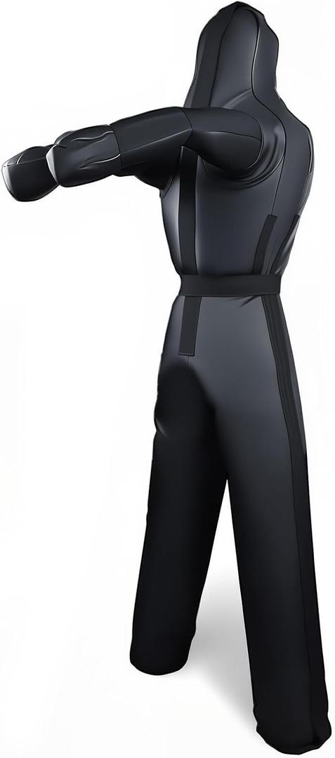 6FT Wrestling Dummy Grappling Dummy, Unfilled Hollow Design, Anti Burst Black Space Leather, MMA BJJ Training Equipment for Adults, Heavy Duty Martial Arts Practice Partner, 6ft x 16"