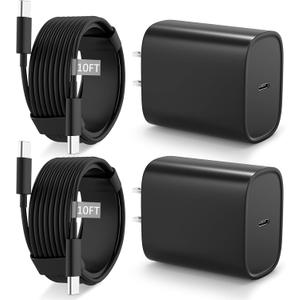 Phone 17 16 15 Charger Fast Charging Type C Chargers USB C Fast Charger Block & Phones 17 Charger Cord 10FT Long USB C Charging Cable for iPhone 17/17 Pro/17 Pro Max/Air/Phone 16 15 Pro Max,Black