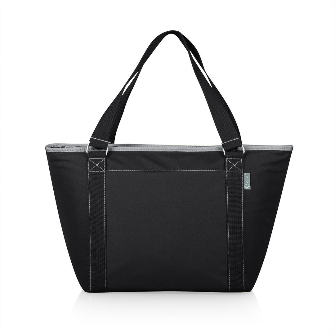 PICNIC TIME Topanga Tote Cooler Bag, Versatile Insulated Cooler Bag with 24-Can Capacity, Soft Insulated Tote with Water-Resistant Interior Liner, Long Straps, and Exterior Pocket, (Black), One Size (EXP 02/16/27)