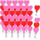 Chinco 48 Pieces Valentine Pencils Heart Stackable Plastic Heart Stacking Colored Pencils for Kids Red Pink Stacking Point Kids Birthday Party Supplies School Fun Equipment