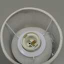 Fenmzee Bedside Table Lamp for Bedroom - 3 Way Dimmable Touch Lamp USB C Charging Ports and AC Outlet, Small Lamp Wood Base Round Flaxen Fabric Shade for Living Room, Desk, LED Bulb Included