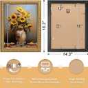 12x16 Picture Frame, HD Real Glass 12x16 Vintage Photo Frame, 12 by 16 Poster Frame with Gold Border Horizontal & Vertical Display for Tabletop or Wall Decor (1 Pack)