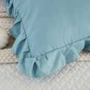 Dusty Blue Body Pillow Cover 20x54inches Long Pillowcase Ruffled Fringe Decor Sham Cute Pillowcase (1 Body)
