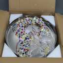 Brylokra 11.8" Crystal Chandeliers Modern Crystal Ceiling Light LED Star Moon Light Semi Flush Mount Chandelier Ceiling Light Fixture for Dining Room Bedroom Hallway (6000K Cool White)