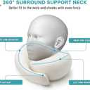 Ergonomic Memory Foam Travel Pillow - 360 Neck & Head Support, Breathable Cover, Portable with Travel Bag, Includes 3D Sleep Mask & Earplugs, Essential for Airplane Travel