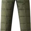 Gihuo Snow Pants Womens Winter Windproof Down Pants Warm Outdoor Ski Pants Padded Loose Ultralight Warm Trousers (Large, Army)