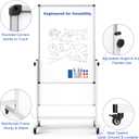 Rolling Whiteboard on Wheels, Double-Sided Magnetic Dry Erase Board with Stand, Mobile White Board for Office, Classroom, Home (28" x 40")