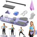Pilates Board  Upgraded Foldable Pilates Reformer, 8 in 1 Pilates Board Set for Home Workout, 15 in 1 Abdominal Trainer Board to Revolutionize Your Fitness