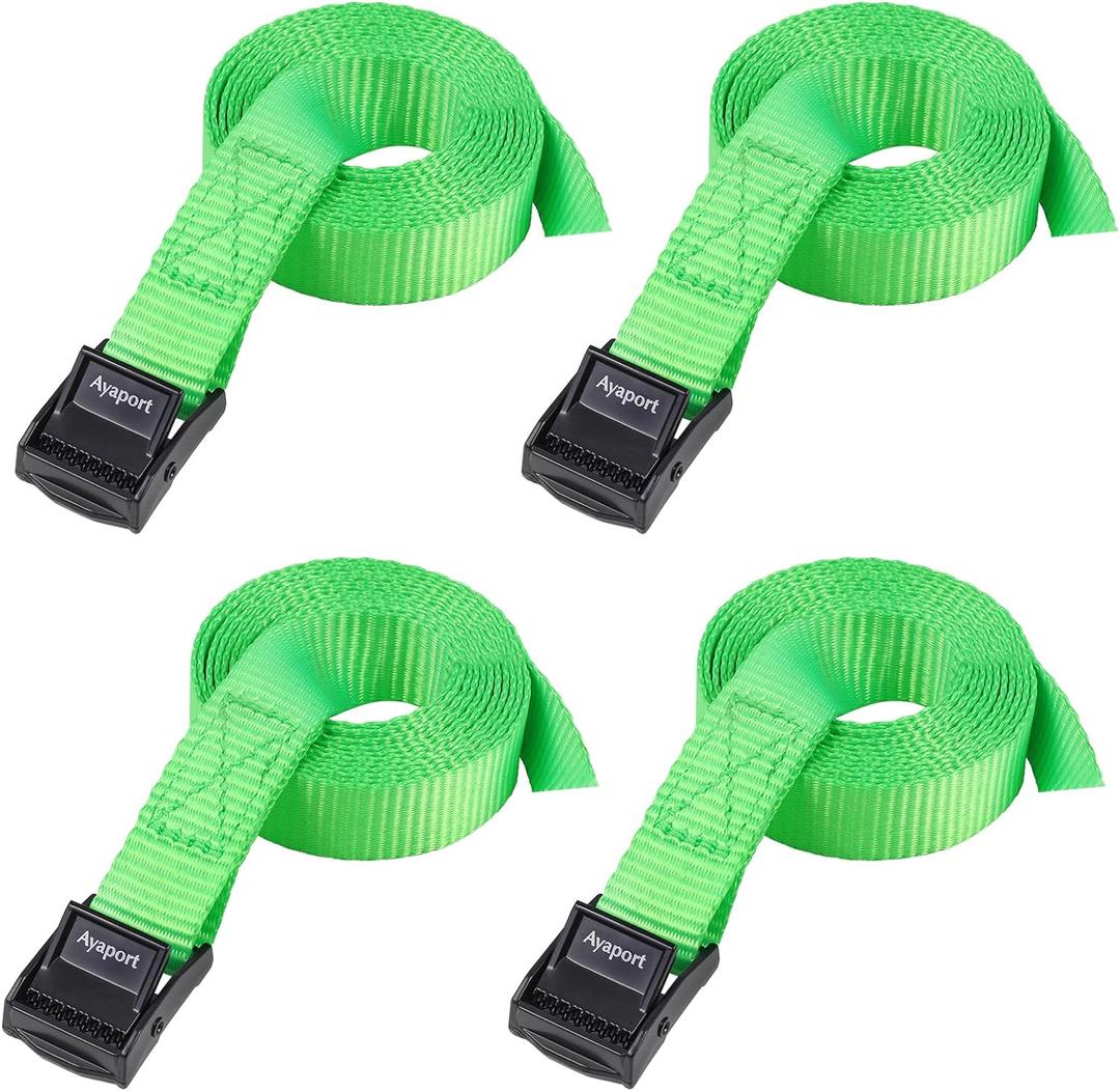 Ayaport Lashing Straps with Buckles Adjustable Cam Buckle Tie Down Cinch Strap (0.75'' x 6', Green)