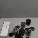 6 Pack Acrylic Qtip Holder Dispenser for Cotton Swabs, Balls, Pads, Floss Picks- Clear Plastic Canister Apothecary Jar Set, Bathroom Essentials Accessories Decor Vanity Makeup Storage Organizer -Black