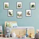 6Pcs Nursery Woodland Animal Wall Art Wild Animals Forest Posters Print Artwork Kids Room Ideas Paintings Pictures Wall Decor for Baby Boys and Girls Childrens Room Hom Decoratione Unframed.