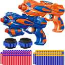 POKONBOY 2 Pack Blaster Guns Toy Guns for Boys with 60 Pack Refill Soft Foam Darts for Kids Birthday Gifts Party Supplies Hand Gun Toys for 6+ Year Old Boys