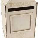 Handmade Wooden Wedding Mailbox Post Box with Lock, Retro Wood Card Box for Wedding Reception Decorations, Great for Weddings and Parties (JM01617)