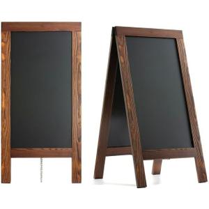 Sandwich Board 40"x20" 2Pack Solid Pine Wood Rustic Brown,Chalk Board Sign Board,Sandwich Board Signs Outdoor, Chalkboard Easel,A Frame Chalkboard Sign,Menu Chalkboard,2pack. (40"x20"-2Pack, Brown)