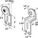 2 x Prime-Line N 7532 Sliding Closet Door Roller Kit, 1 in. Wheel Diameter, Convex (Round) Edge Plastic, Stamped Steel Construction, Includes 1/4 and 3/4 in. Offset Pairs (2 Pack)