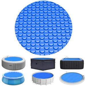 Evoio Solar Pool Cover 8 ft Round for Above Ground Inground Pools Bubble Wrap Covers Hot Tub Spa Thermal Heating, 15 Mil Circle Blue Floating Blanket for 6-24 Foot Feet Diameter Swimming Pools