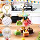 8 Pack 3 Tier Cupcake Stand Bulk Tiered Dessert Stand Thick Plastic Serving Tray with Gold Edges Dessert Table Display Set Tea Cake Holder for Wedding Birthday Party(Clear)
