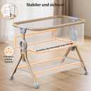 Larex Baby Bassinet Bedside Sleeper Crib Co Sleeper for Newborn Infant Toddler with Mosquito Net, Storage Bag & Basket, 5-Height Adjustable, Movable Wheels, Breathable Mattress & Mesh (Elephant Gray)