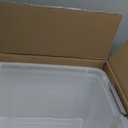 Amazon Basics Plastic Storage Containers with Secure Latching Lids, Stackable Organization Bins, Clear/Grey, 32 Quart, Set of 6